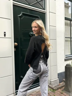 Trui open back Bobbie zwart