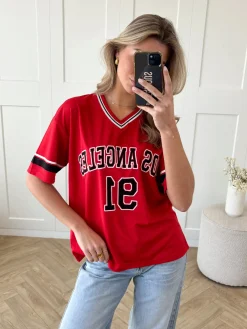 T-shirt Los Angeles rood