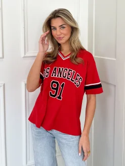 T-shirt Los Angeles rood
