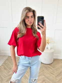 T-shirt New York rood-wit