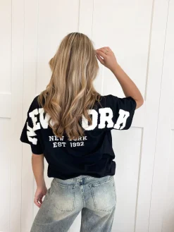 T-shirt New York zwart-wit
