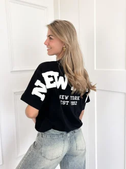 T-shirt New York zwart-wit