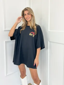 T-shirt Sunset zwart