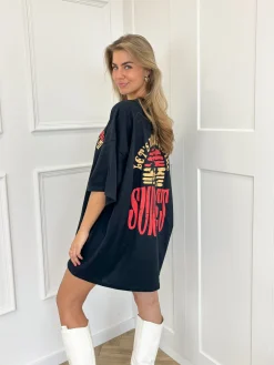 T-shirt Sunset zwart