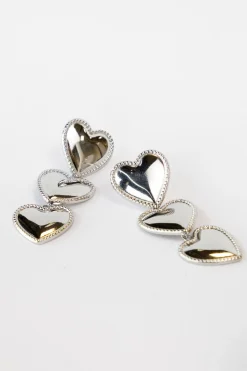 Waterfall oorbel heart zilver