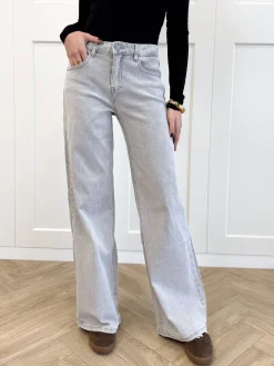 Wide leg jeans Avelyn grijs