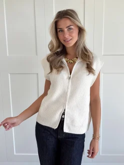 Zipper gilet Yuna Ecru