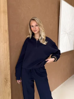 Zipper sweater Elira navy