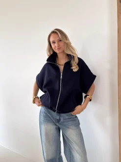 Zippervest Daisy blauw