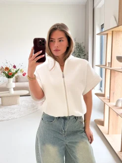 Zippervest Daisy wit