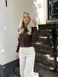 Zipper vest Zoë bruin